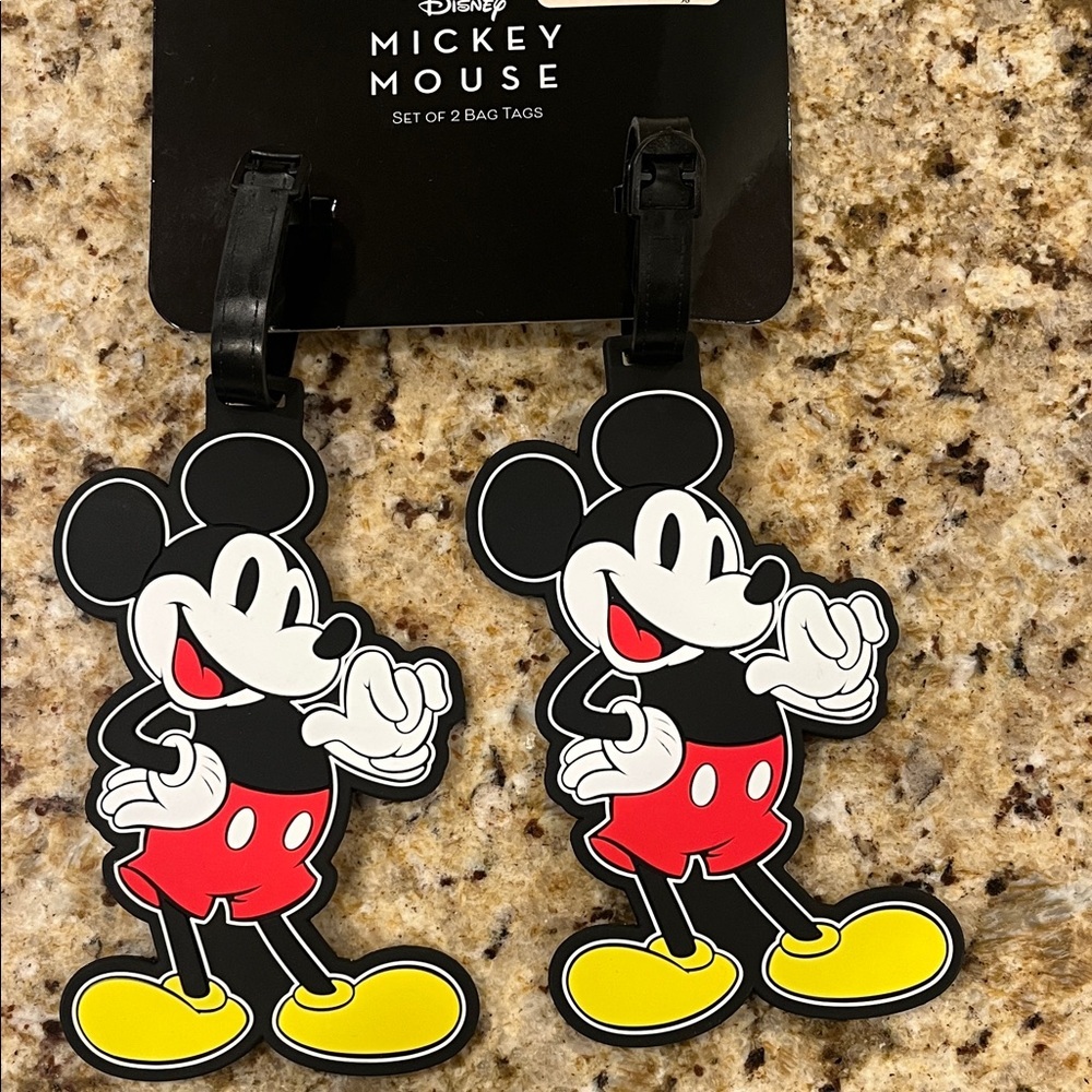 Disney Mickey Mouse Red and Yellow Luggage Bag Tags